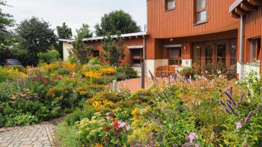 Der Eingang vom Kinderhospiz Löwenherz in Syke
